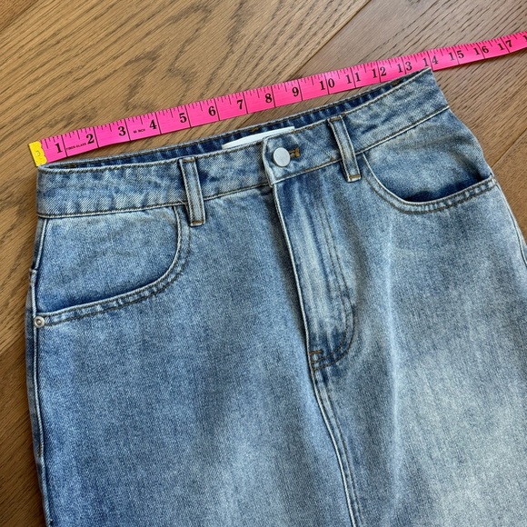 English Factory Women's High Waist Denim Maxi Skirt - Size Small - Like New - Picture 7 of 8